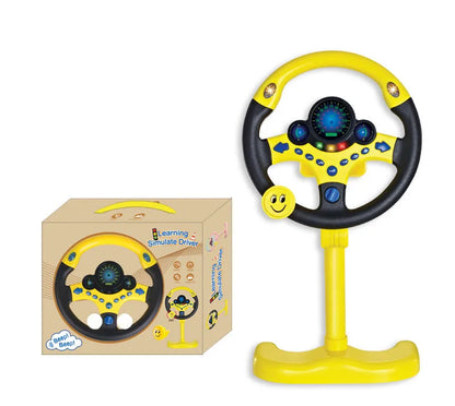 Volante eléctrico portátil tridimensional con simulación de conducción, juguete con luz y sonido, regalo educativo para niños.