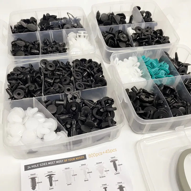 800pcs-100Pcs Car Fastener Clip Kit Fender Rivet Plastic Clips Auto Body Push Retainer Pin Rivet Bumper Door Trim Panel Repair