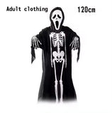 Halloween Death God Play Costume, Kids and Adults Horrible Skeleton Costume, Black Ghost Robe and Sickle, Enjoy Game Party