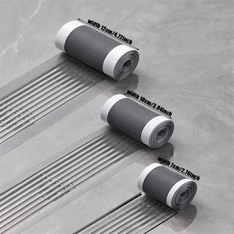 Recogedor de pelos autoadhesivo para desagüe de ducha, cortable, malla desechable, para fregadero de cocina y baño
