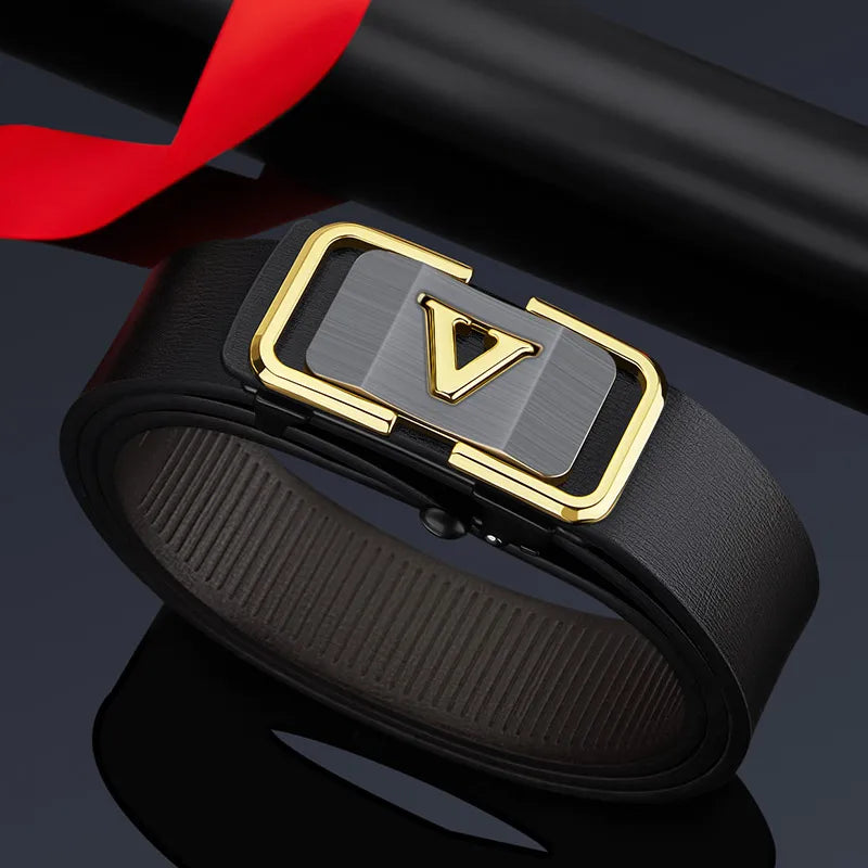 Men's automatic buckle belt casual cowhide belt personalized versatile belt