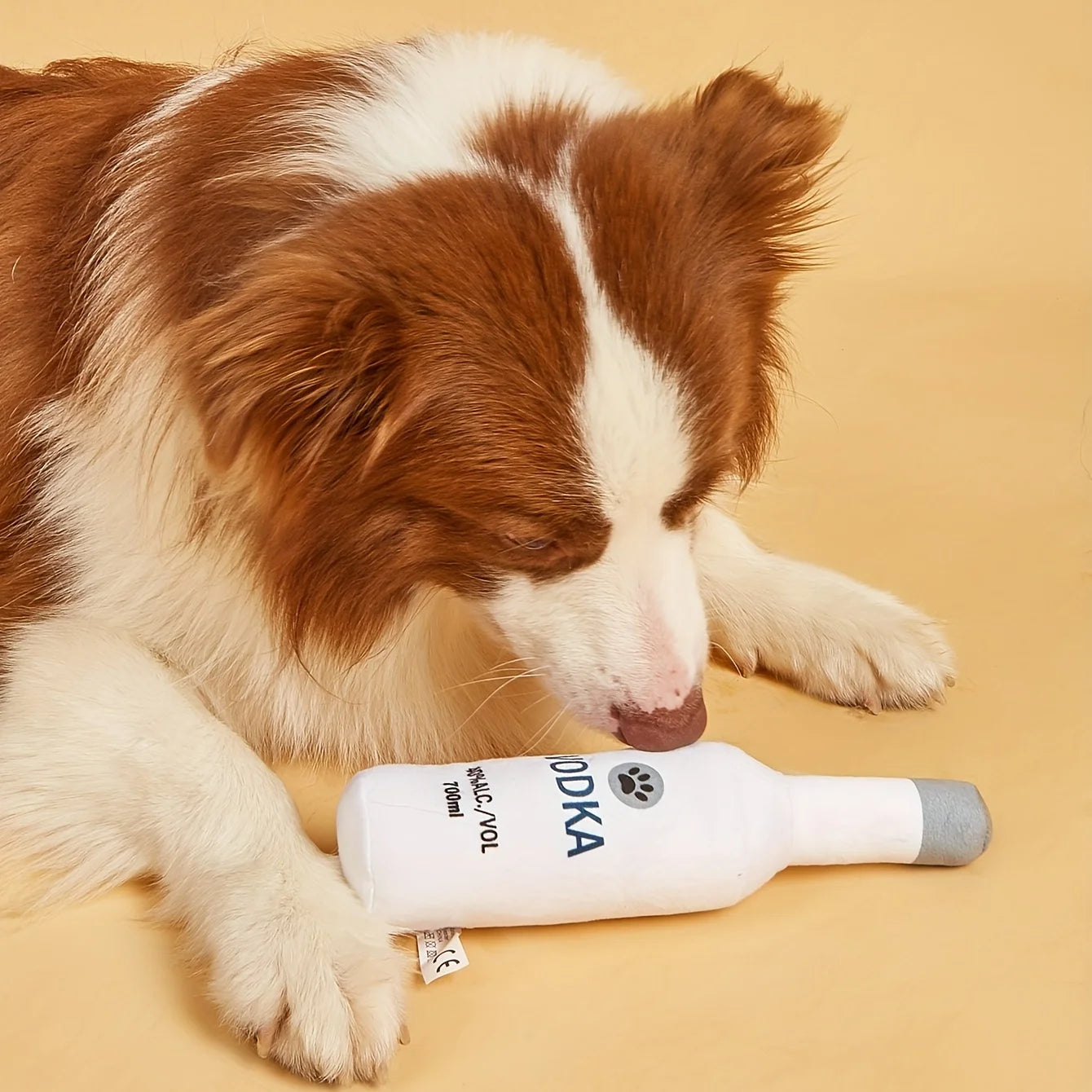 Wine Bottle Design Plush Chew Toy for Pet, Dog Interactive Supply, Grinding Teeth, Durable, 1Pc 