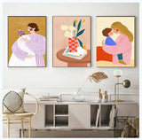 Bird Strawberry Wall Art Canvas Painting Print for Living Room Home Decor Matisse Flower Market Cat Girl