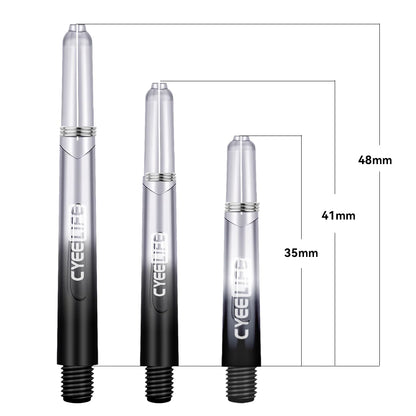 CyeeLife 35/41/48mm Plastic Darts Shafts 4.5mm Screw Thread Transparent Dart Stems With Stainless Steel O Ring For Steel & Soft