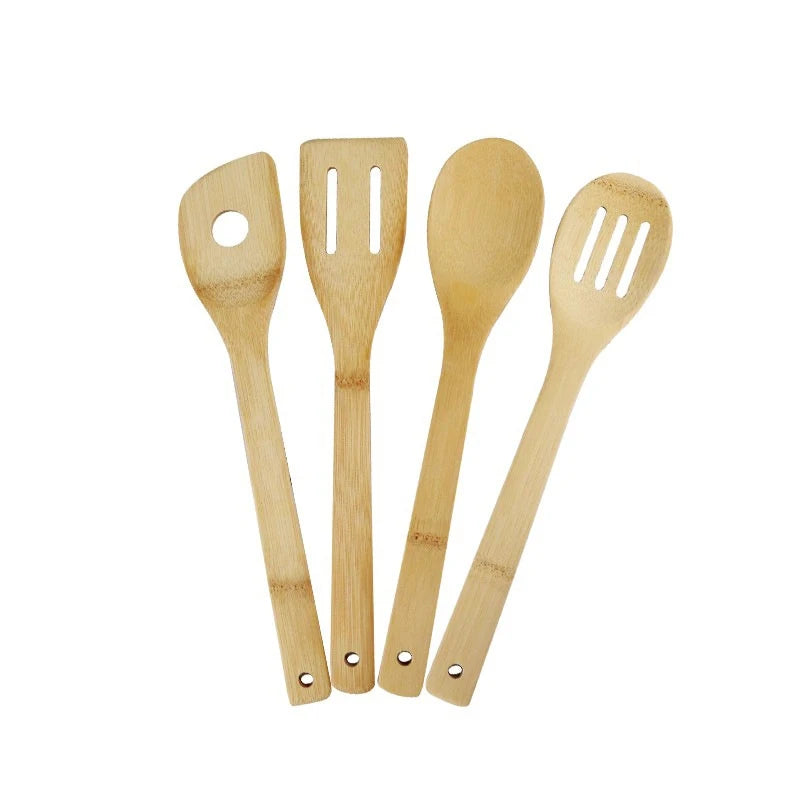 Espátula antiadherente para sartén de bambú natural, cuchara, utensilios de cocina, pala para wok, accesorios de cocina