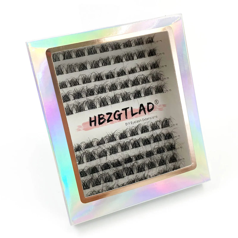 5D DIY Cluster Invisible band Lashes Segmented Bundle Thick Eyelashes Extension Russian Volume Individual False Lashes Cilios