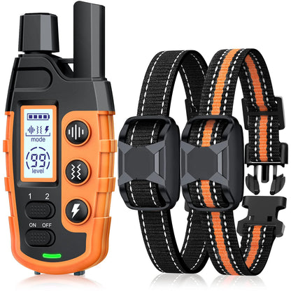 Collar de entrenamiento eléctrico para perros de 1000 m con control remoto, resistente al agua, para cachorros de 2,2 a 54 kg, con vibración y descarga eléctrica.