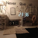 3D LED Digital Clock Decor Wall Decoration Glow Night Mode Decoration for Bedroom Adjustable Electronic Watch Clocks Watches