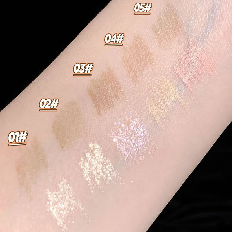 Caneta de bicho-da-seda de cabeça dupla fosca perolada fina flash iluminando sombra caneta contorno sob pálpebra para caneta