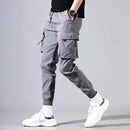 Classic Streetwear Casual Men Ribbons Harem Jogging Pants Male Slim Fit Spring Cargo Pants Multi-Pockets Women Trousers k32