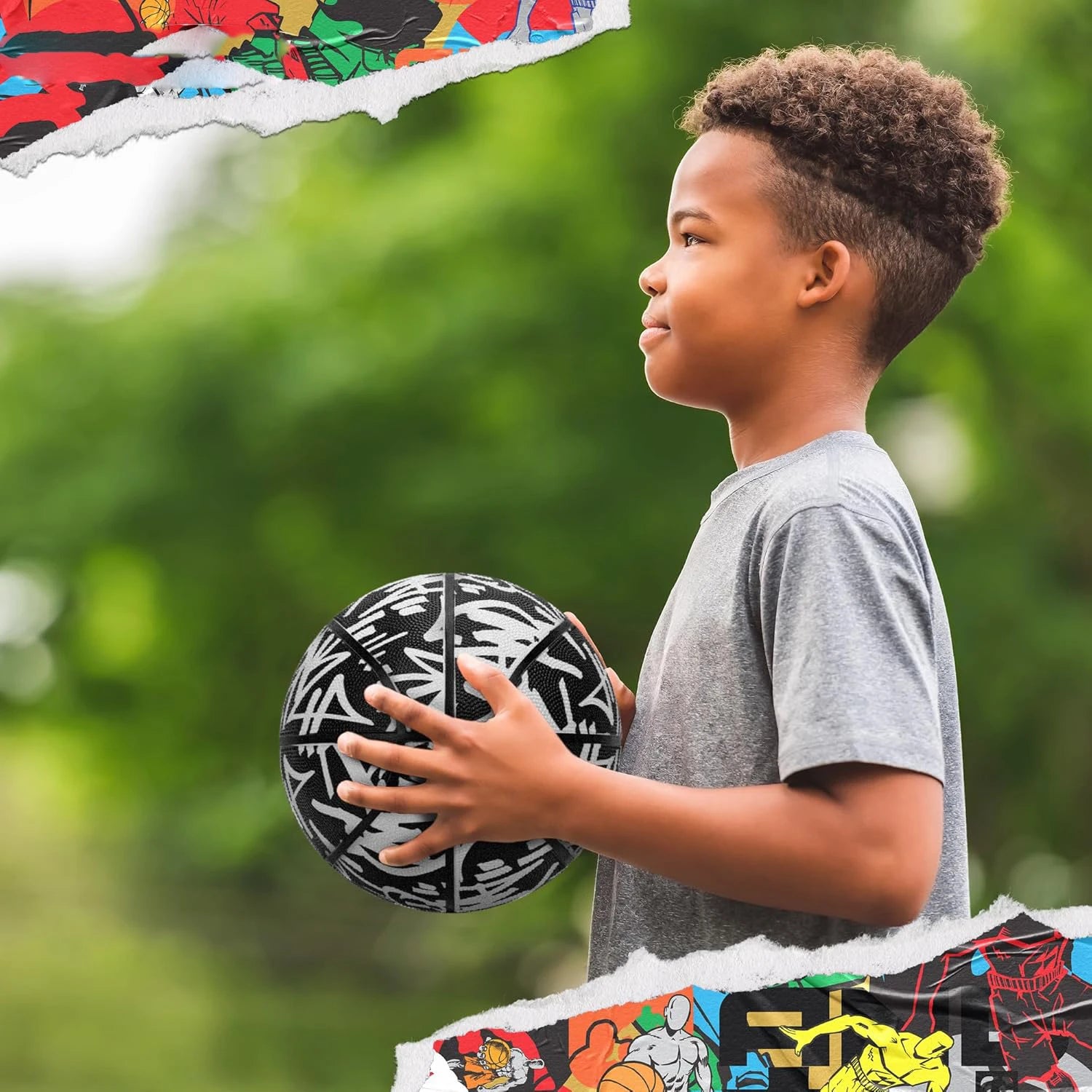 Basketball Rubber Basketball Size 7 Outdoor Cement Court Training Sports Ball For Adults Youth Professional Game Equipment