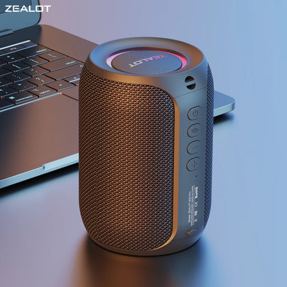 Potente altavoz Bluetooth Zealot-S32PRO, inalámbrico con graves, luz LED, para exteriores, subwoofer, resistente al agua.
