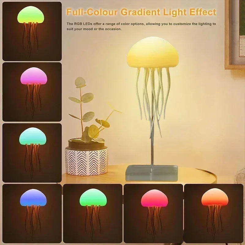 Upgraded Silent Jellyfish Lamp, Jelly Fish Light With Dancing Legs, Voice Control for Bedrooms, Living Room and Christmas Gifts