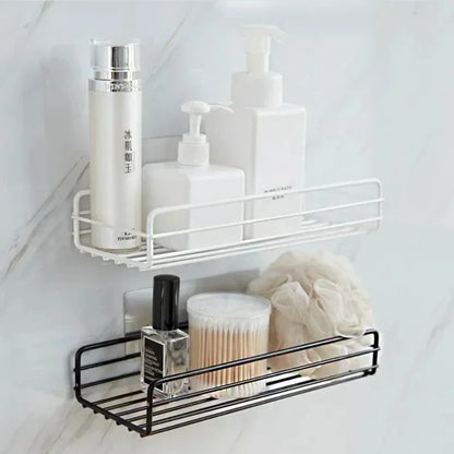 Estante organizador de baño de esquina, estantes de almacenamiento de esquina montados en la pared, soporte para champú, estante para cosméticos, cesta de drenaje de ducha de hierro