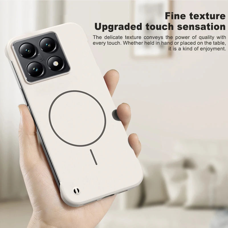 Frameless Ultra Thin Magnetic Case For Xiaomi 14T Pro Magsafe Hard PC Matte Shockproof Cover For MI14T 14TPro Shell Bumper