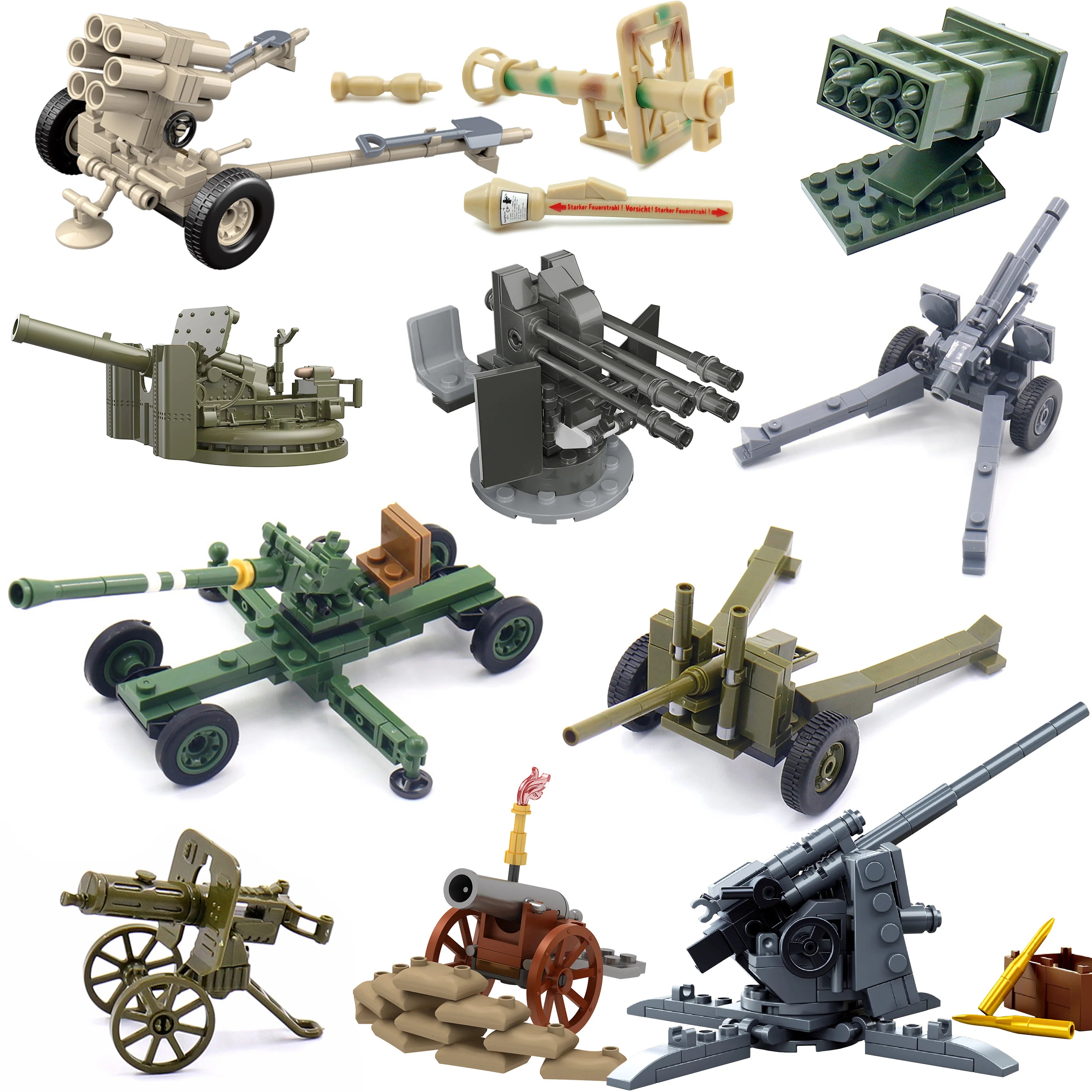 Military WW2 Tanks Tiger Sherman T34 Panzer Vehicle Airplane Army Soldier Weapons Model Building Block Brick Children Kids Toys