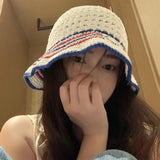 31BB Patterned Breathable Fisherman Hat Fabric Warm Season Shore Headwear Korean Fashion Lightweight Outdoor Sun Protection