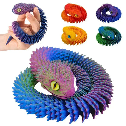 Figuras de serpiente con articulaciones giratorias impresas en 3D, adornos artesanales para el hogar, la oficina, el escritorio, el jardín, el paisaje, etc.
