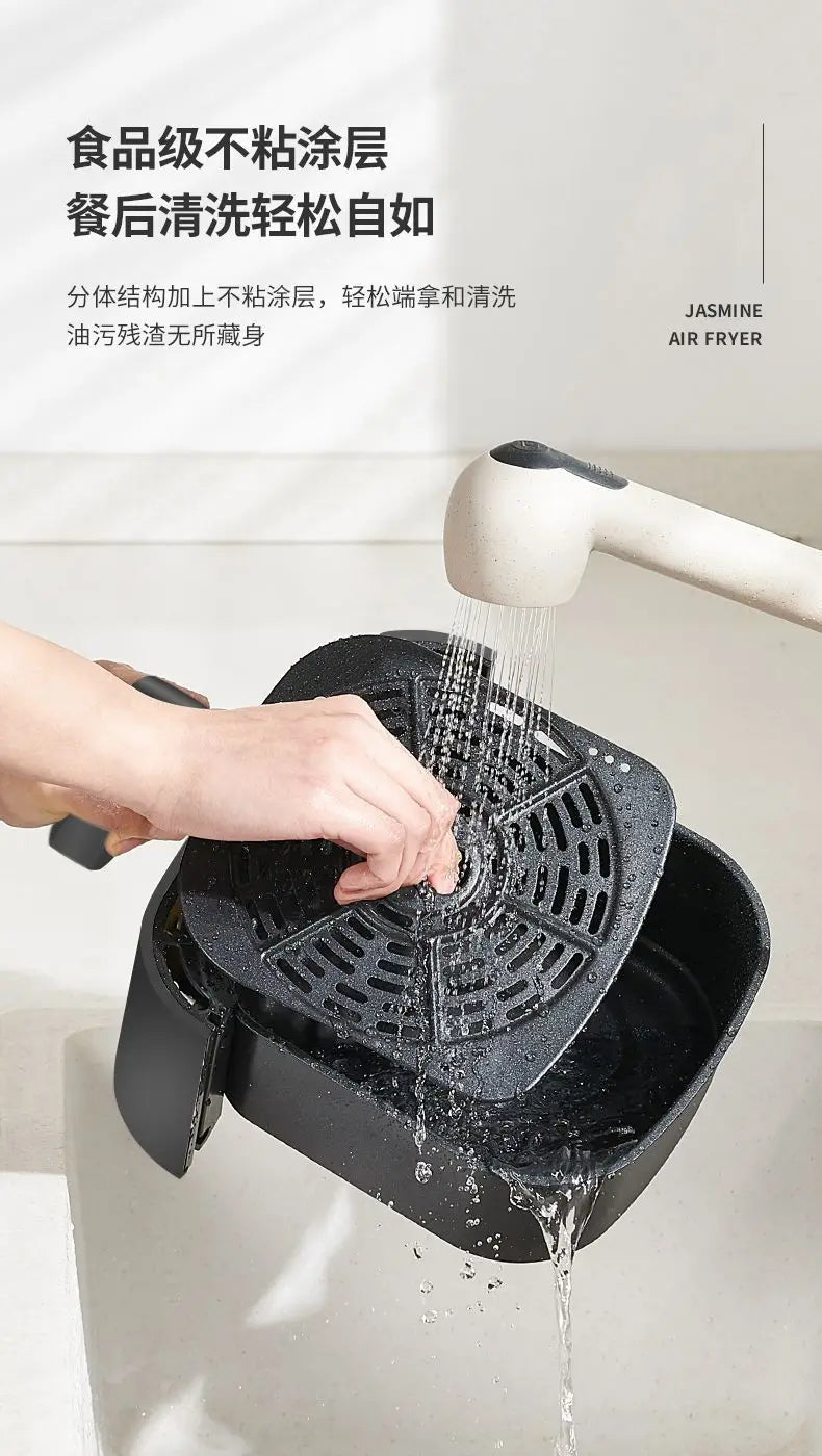 10.5L large capacity air fryer with visible window, stainless steel shell, intelligent touch version, household oil fryer 220V