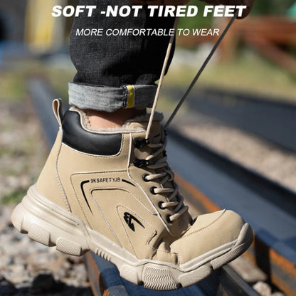 Steel Toe Safety Shoes Men, Anti-Puncture Anti-Smash Non Slip Industrial Work Boots Lightweight Kevlar-Midsole Protective Shoes