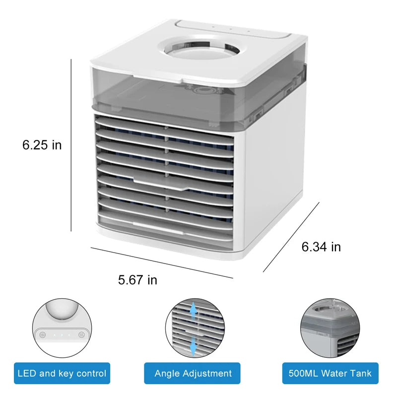 2025 New Portable Air Conditioner with Ultraviolet Germicidal Lamp USB Air Cooler Desktop Mini Cooling Fan