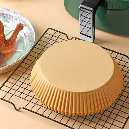 Round Air Fryer Paper Disposable Non-Stick Airfryer Baking Papers Microwave Oven Pot Oil Absorbing Gasket Kitchen Accessories