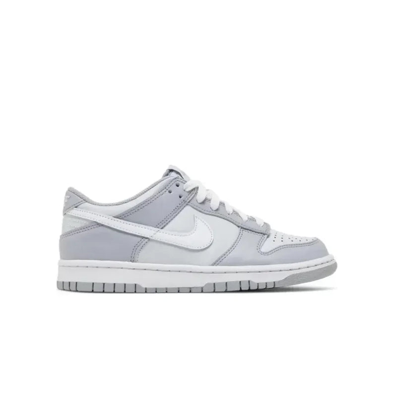 Tênis infantil Nike Dunk Grey confortável diário de cano baixo cinza e branco para crianças pequenas e médias