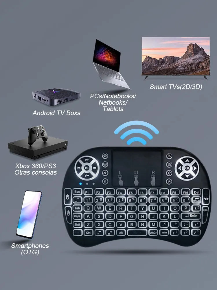 Wireless Mini Keyboard Flight Mouse 2 4g Large Touchpad Digital Computer Dry Battery USB Charging Dual Purpose Keyboard
