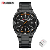 CURREN 8455 Men's Quartz Watch Large Dial Waterproof Stainless Steel Strap Casual Business Elegant Watches for Men Reloj Hombre