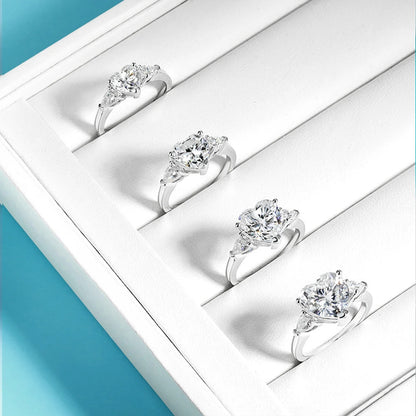 1-4Carat Heart Shape Moissanite Ring for Women Certified S925 Sterling Silver Heart Diamond Engagement Wedding Band Jewelry Gift