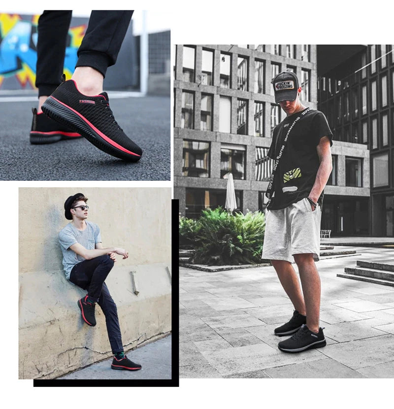 YRZL Sneakers Men Running Shoes Lightweight Sport Classical Mesh Breathable Casual Shoes Fashion Non Slip Shoes for Men