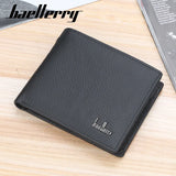 Baellerry Men Genuine Cow Leather Wallet Card Holder Male Purse Short with Coin Pocket Leather Wallets for Men