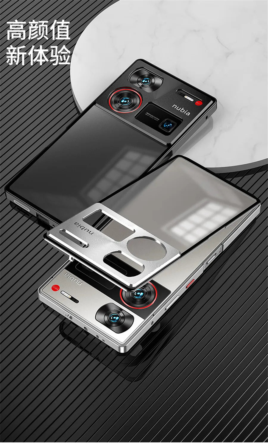 Funda con marco de metal magnético para Nubia Z60 Ultra, carcasa trasera de acrílico y metal, a prueba de golpes, ultrafina, para Nubia Z60 Ultra