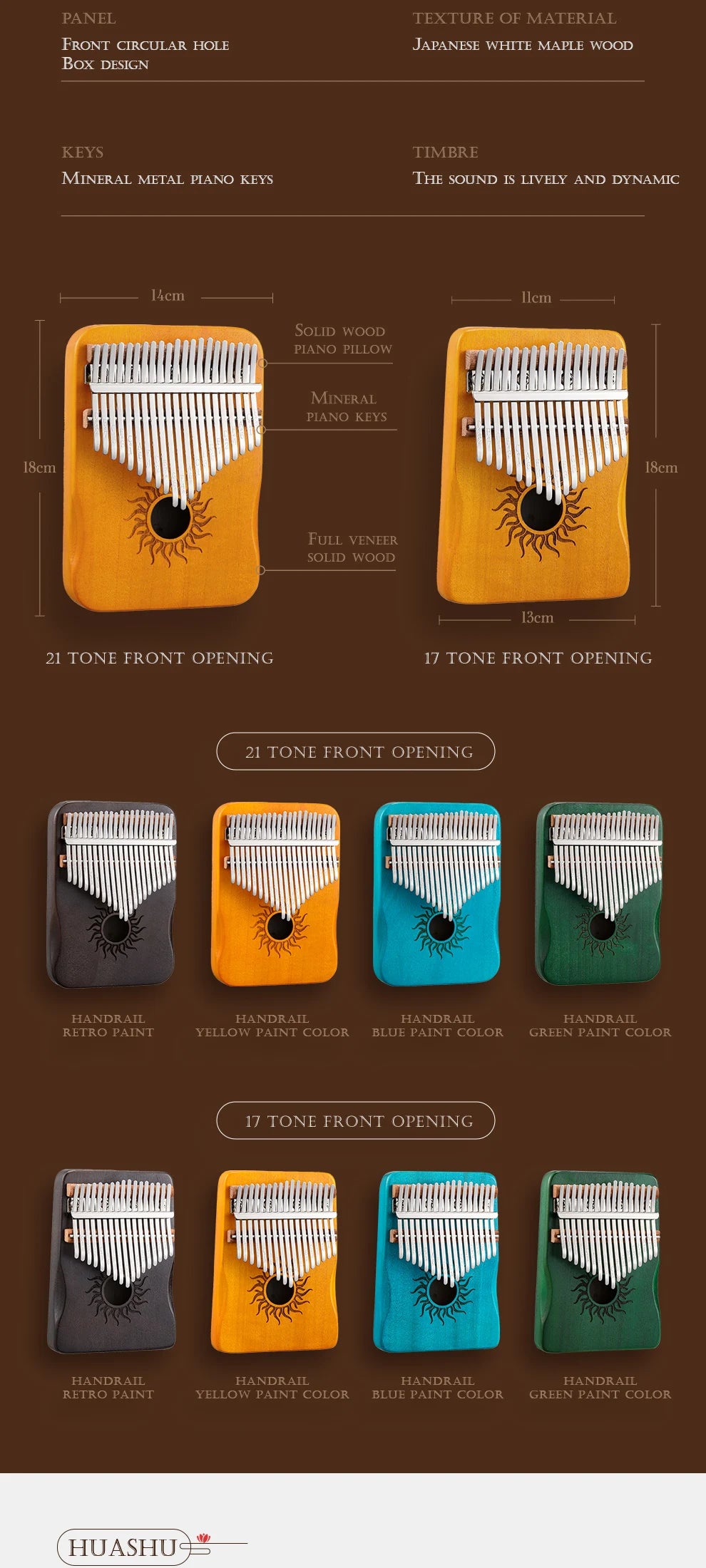 Hluru 21 Key Maple Kalimba 17 key Thumb Piano Portable Finger Piano for Beginner Mbira Gift for Kids Adults