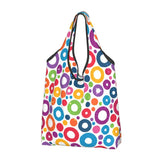 Custom Recycling Classic Black And White Polka Dot Shopping Bag Women Tote Bag Portable Grocery Shopper Bags