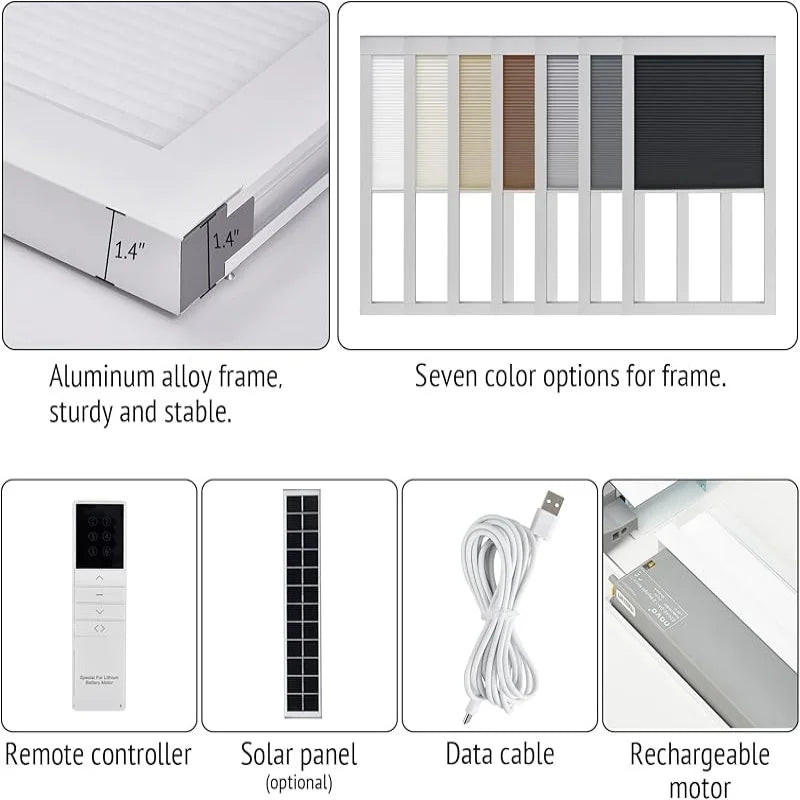 Custom Window Blinds Reduce Noise And Keep Warm Integrate Intelligent Control Motorized Skylight Cellular Blinds For Windows