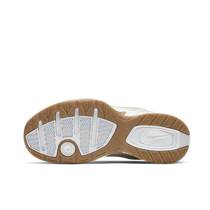 Zapatillas Nike Air Monarch 4 Low para hombre y mujer, clásicas, retro, informales, cómodas y acolchadas, blancas y plateadas.