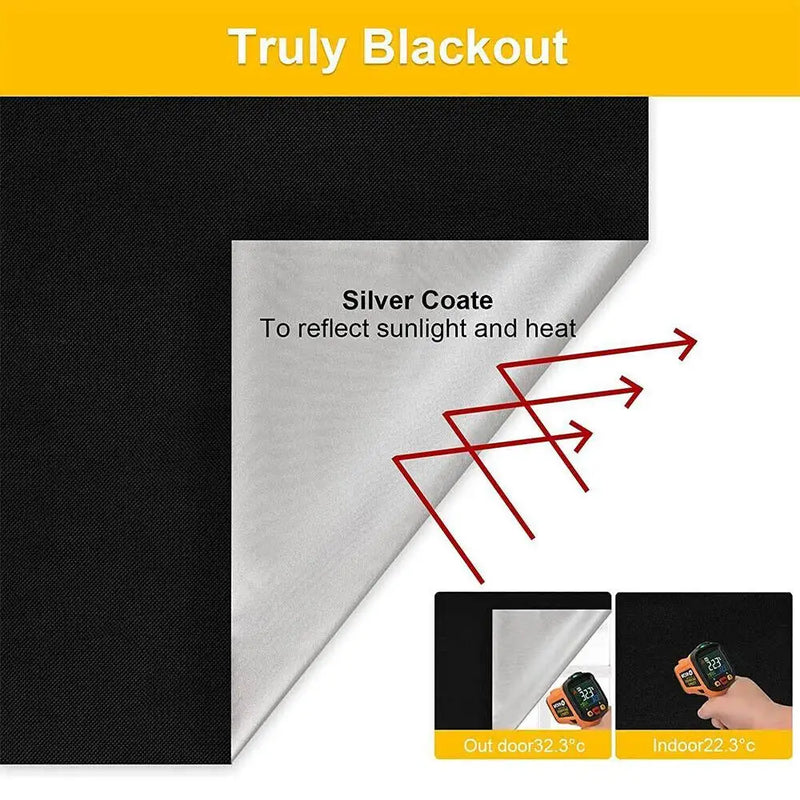 1/2/3M Portable Blackout Curtain Blind Window Thermal Insulated Kitchen Curtains Stick On DIY Non-perforated Temporary Curtain