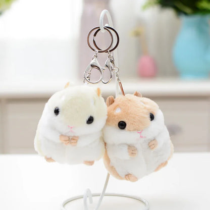 Brinquedos de pelúcia animais crianças brinquedos chaveiro recheado 10cm hamster pingente kawaii bonecas crianças criança presentes de natal saco boneca para o bebê