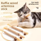 New Toy Cat Chew Toys Silvervine Chew Stick with Catnip Wooden Cleaning Pet Snack Sticks Kitty Raffia Grass Training