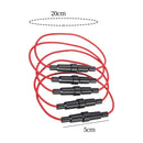 5 portafusibles de 5 x 20 mm, resistentes al agua, 10 A, color negro, 17,8 cm de largo, cable calibre 18 AWG para fusibles de coche estándar.