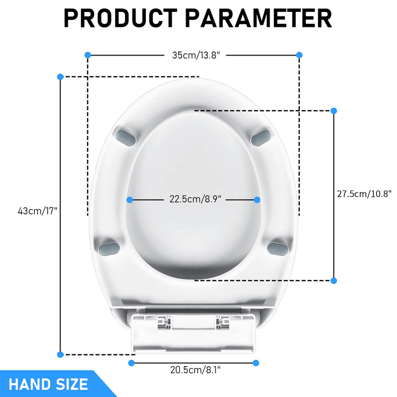 O-Shaped Toilet Seat Slow Close Quiet Lid Thickened Durable for Both Adults Children Universal Bathroom Accessories