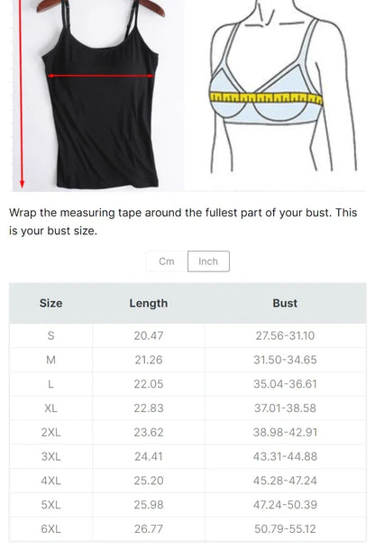 Camisola sexy con sujetador acolchado sólido y tirantes finos para mujer, camiseta sin mangas con sujetador incorporado, 2024