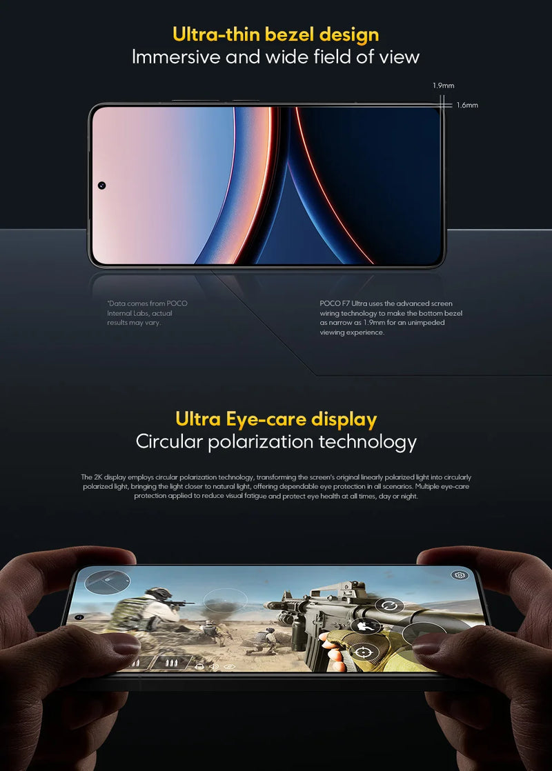 New POCO F7 Ultra Global Version Smartphone Snapdragon®8 Elite 50 MP triple camera with 6.67 "120Hz OIS and 120 W NFC power