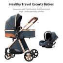 Baby Stroller 3‑in‑1 Travel System Pushchair Lightweight Pram from Birth All‑Terrain Baby Buggy Compact Fold Stroller Summer