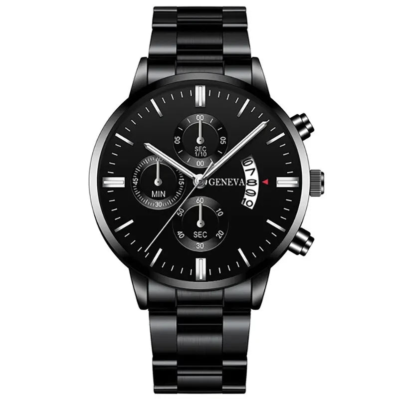 Fashion Men Stainless Steel Watch Luxury Calendar Quartz Wristwatch Men's Business Watches for Men Clock Montre Homme