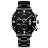 Fashion Men Stainless Steel Watch Luxury Calendar Quartz Wristwatch Men's Business Watches for Men Clock Montre Homme