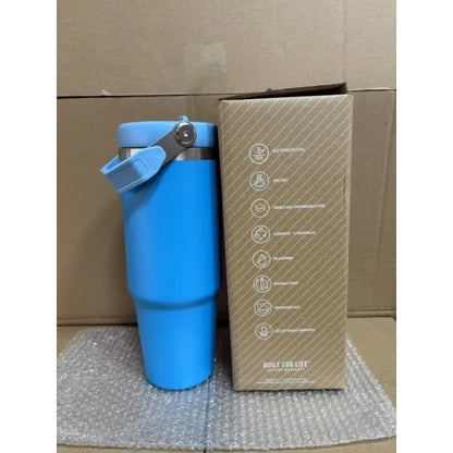 30 oz Premium Steel Travel Cup with Non-Slip Base - Car, Office, Hiking, Leak and Sweat Resistant Design