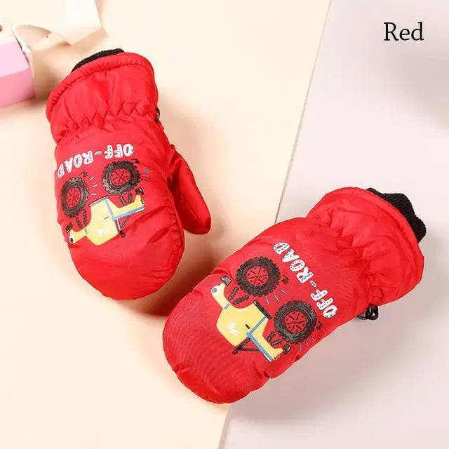 Guantes de invierno para bebés y niños, cálidos, gruesos, resistentes al viento, con dibujos de conejos, de dedos completos, para niños pequeños, niñas de 0 a 5 años 