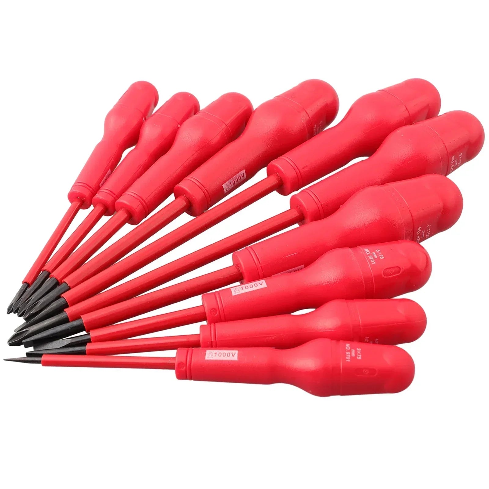 Juego de destornilladores aislados de 1000V, Kit de herramientas de reparación de electricista con puntas Torx Pozidriv ranuradas magnéticas, 1 ud.